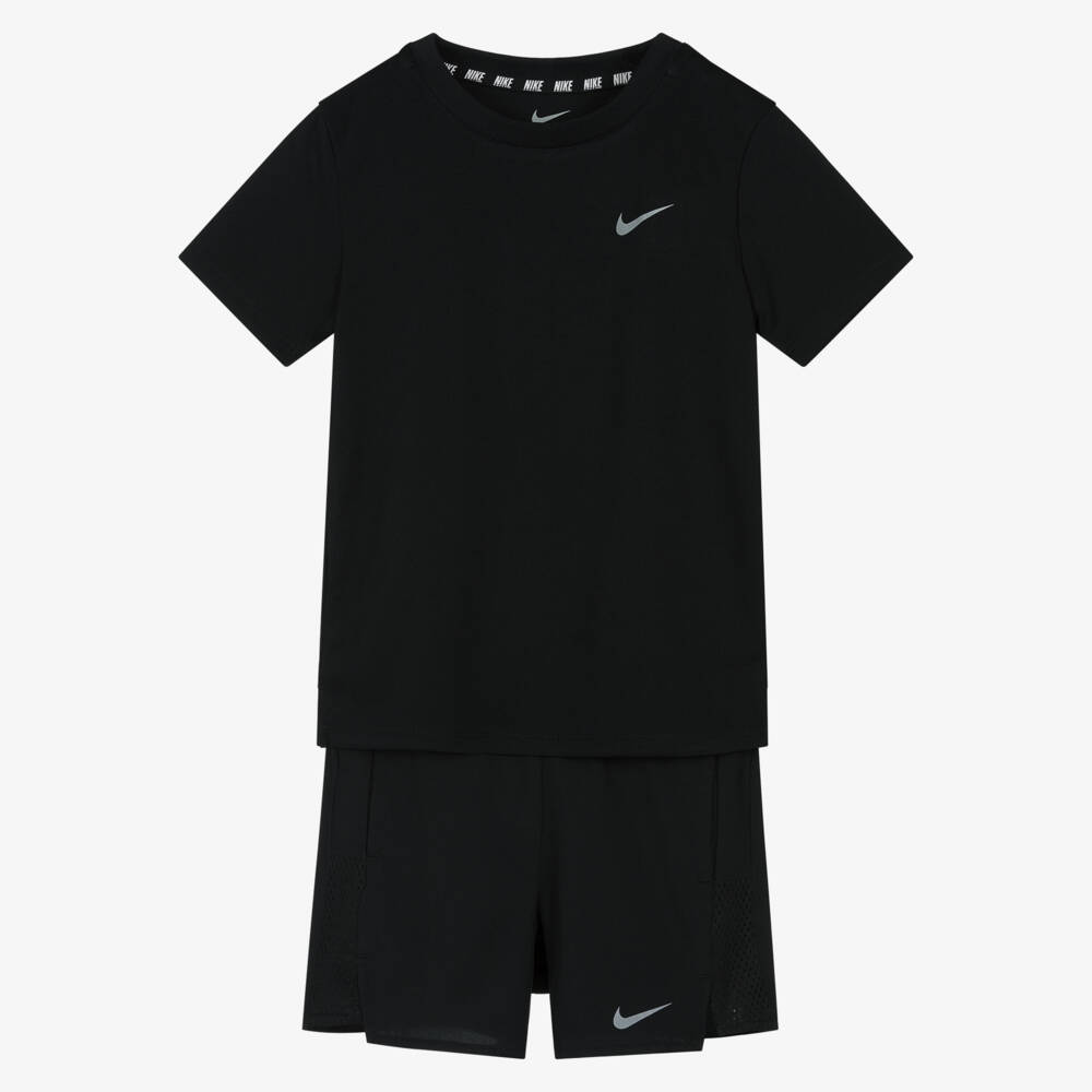 Nike-Black Dri-FIT Shorts Set with Reflective Logos | Childrensalon Outlet