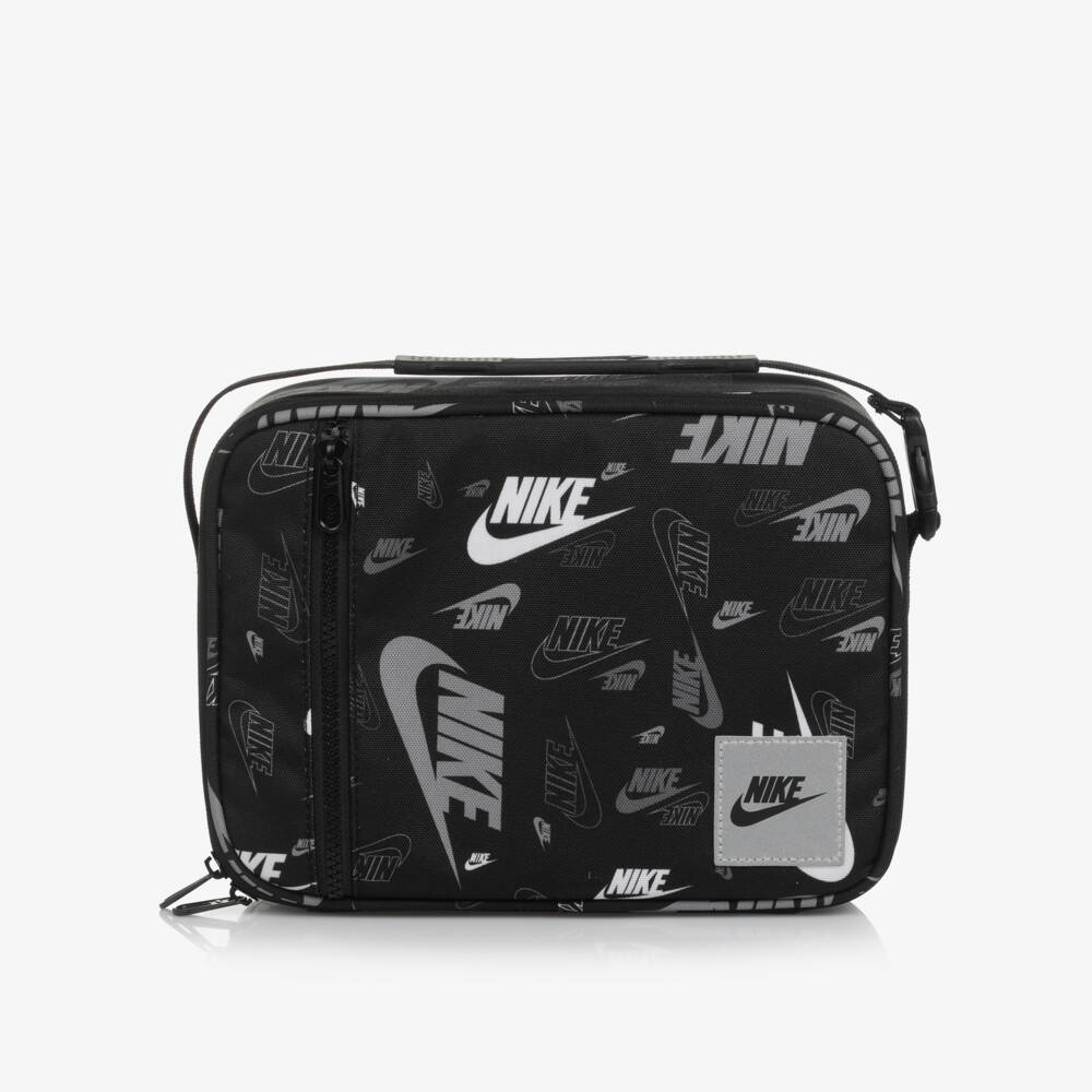 Nike-Black Swoosh Logo Print Lunch Bag (27cm) | Childrensalon Outlet
