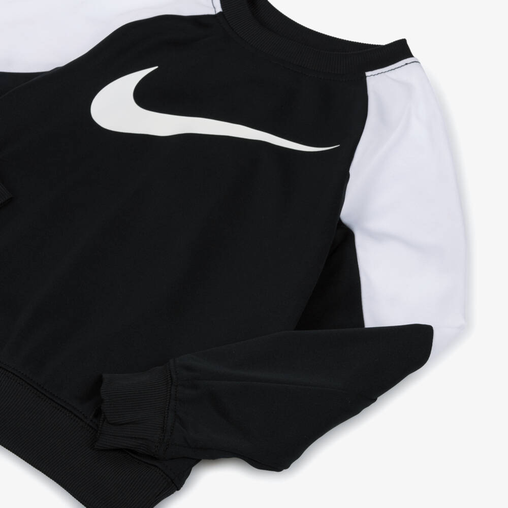Nike-Black & White Swoosh Logo Dri-FIT Tracksuit | Childrensalon Outlet