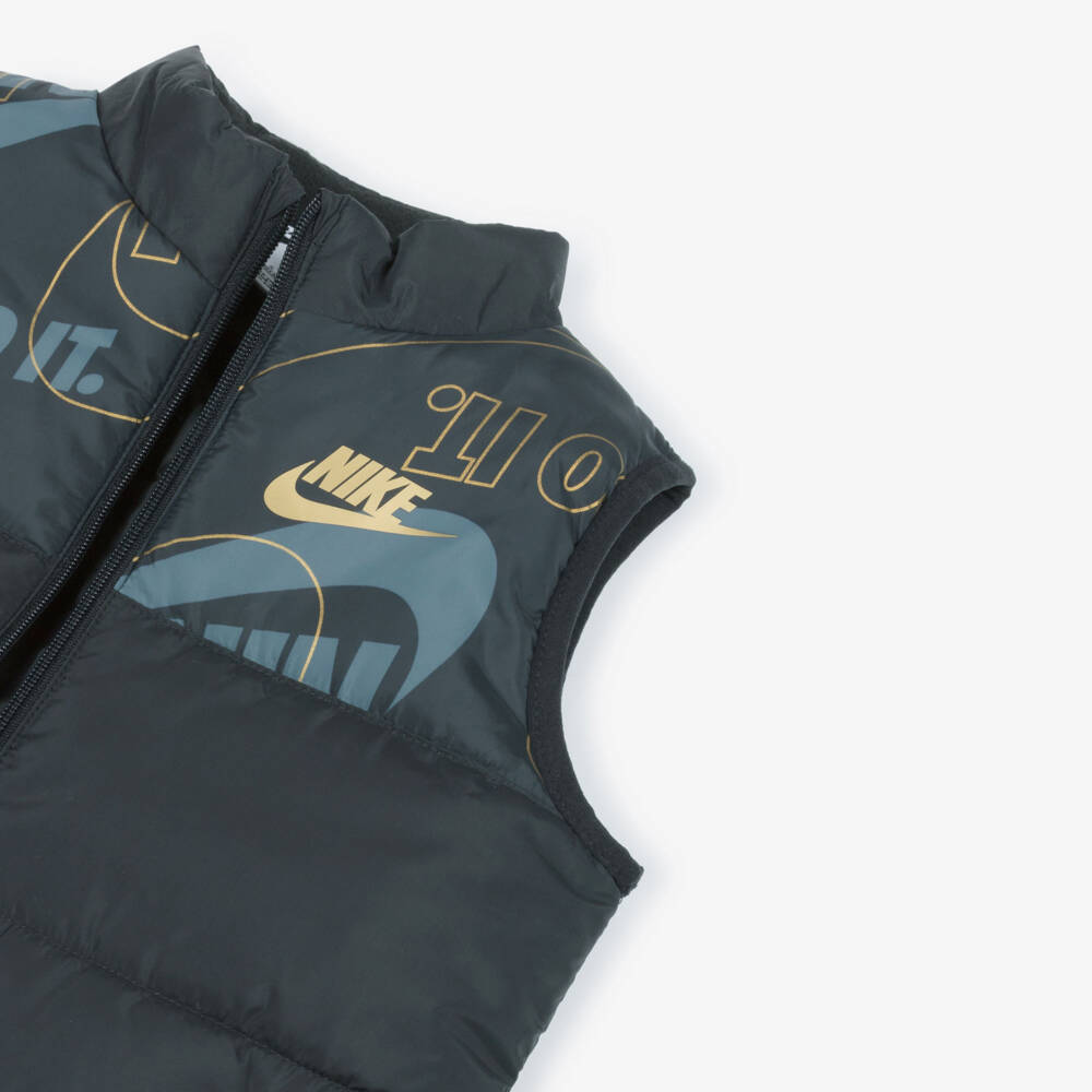 Nike-Black & White Swoosh Logo Gilet & Trouser Set | Childrensalon Outlet