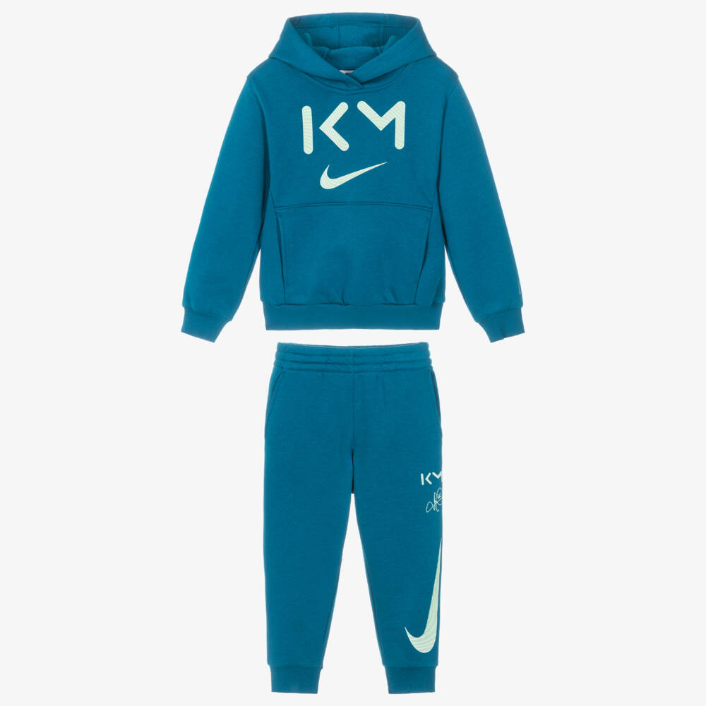 Nike-Blue Kylian Mbappé Hooded Tracksuit | Childrensalon Outlet