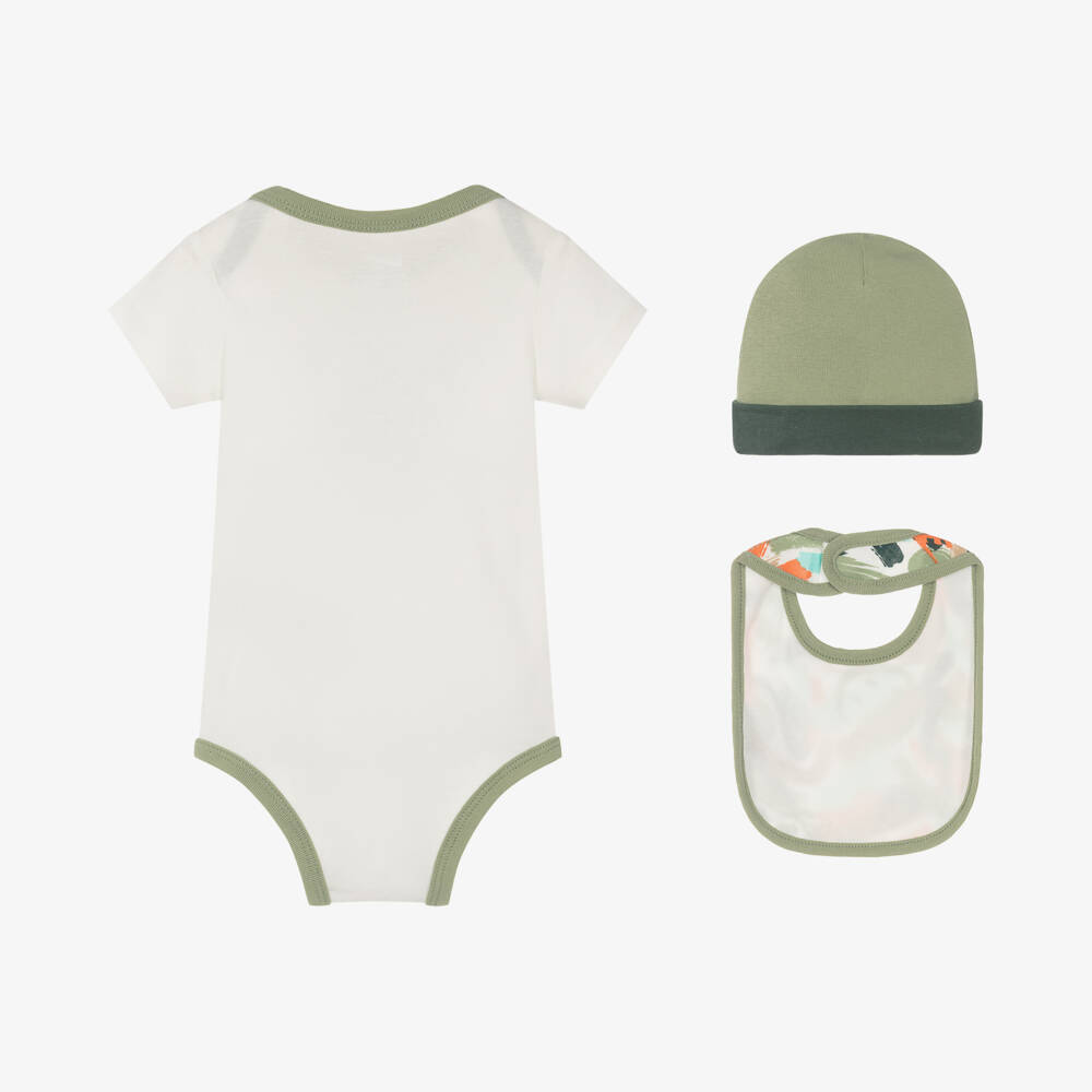 Nike-Boys Beige Babysuit Set with Hat | Childrensalon Outlet