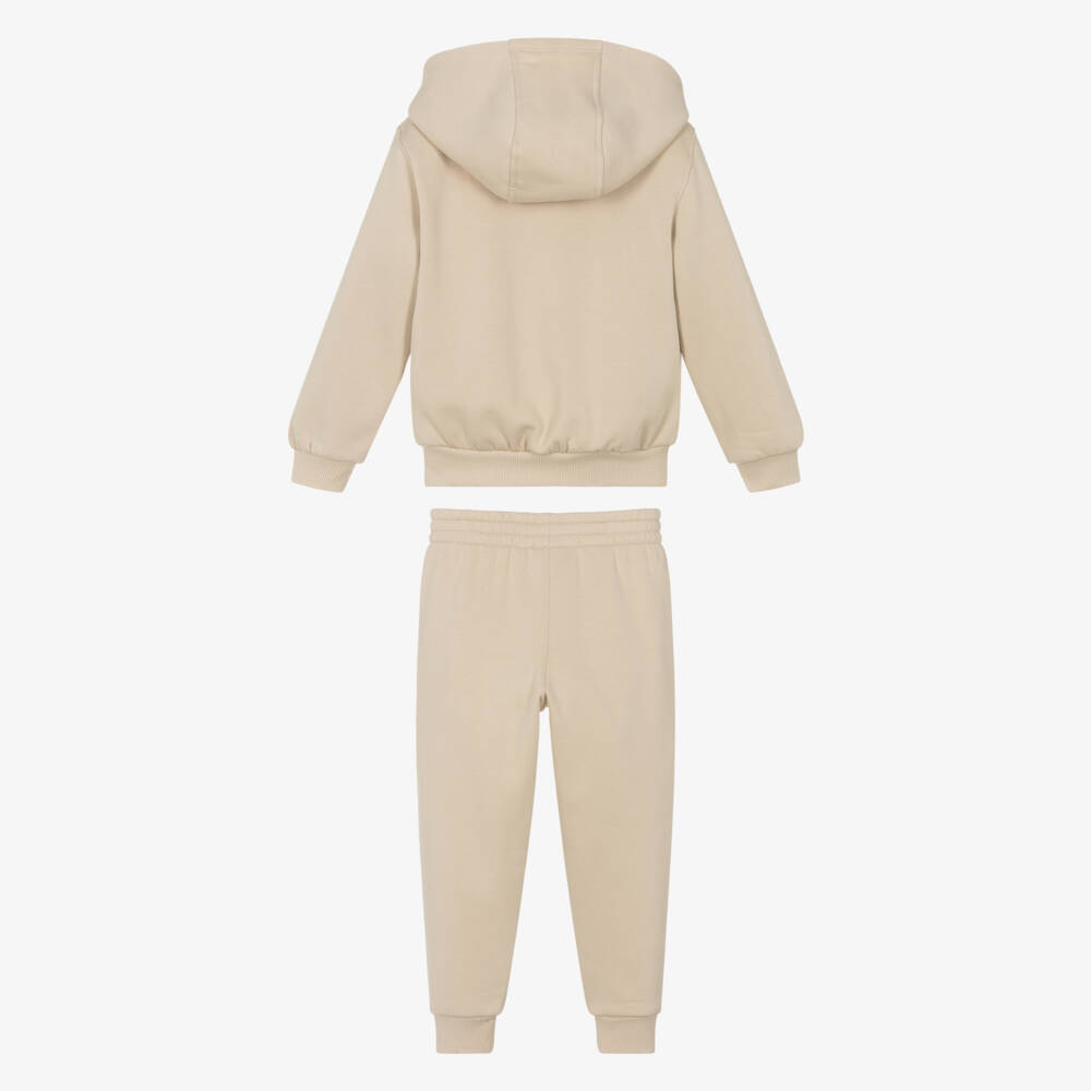 Nike-Boys Beige Emblem Tracksuit Set | Childrensalon Outlet