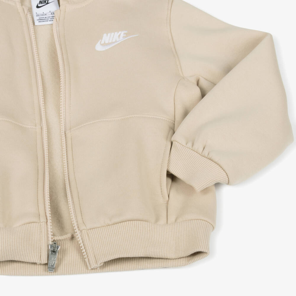 Nike-Boys Beige Emblem Tracksuit Set | Childrensalon Outlet