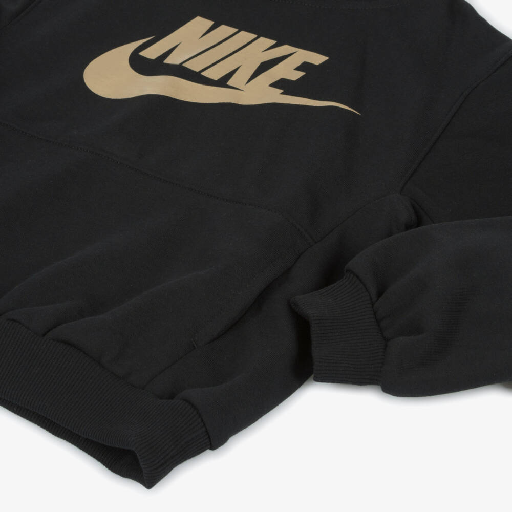 Nike-Boys Black Cozy Logo Sweatshirt | Childrensalon Outlet