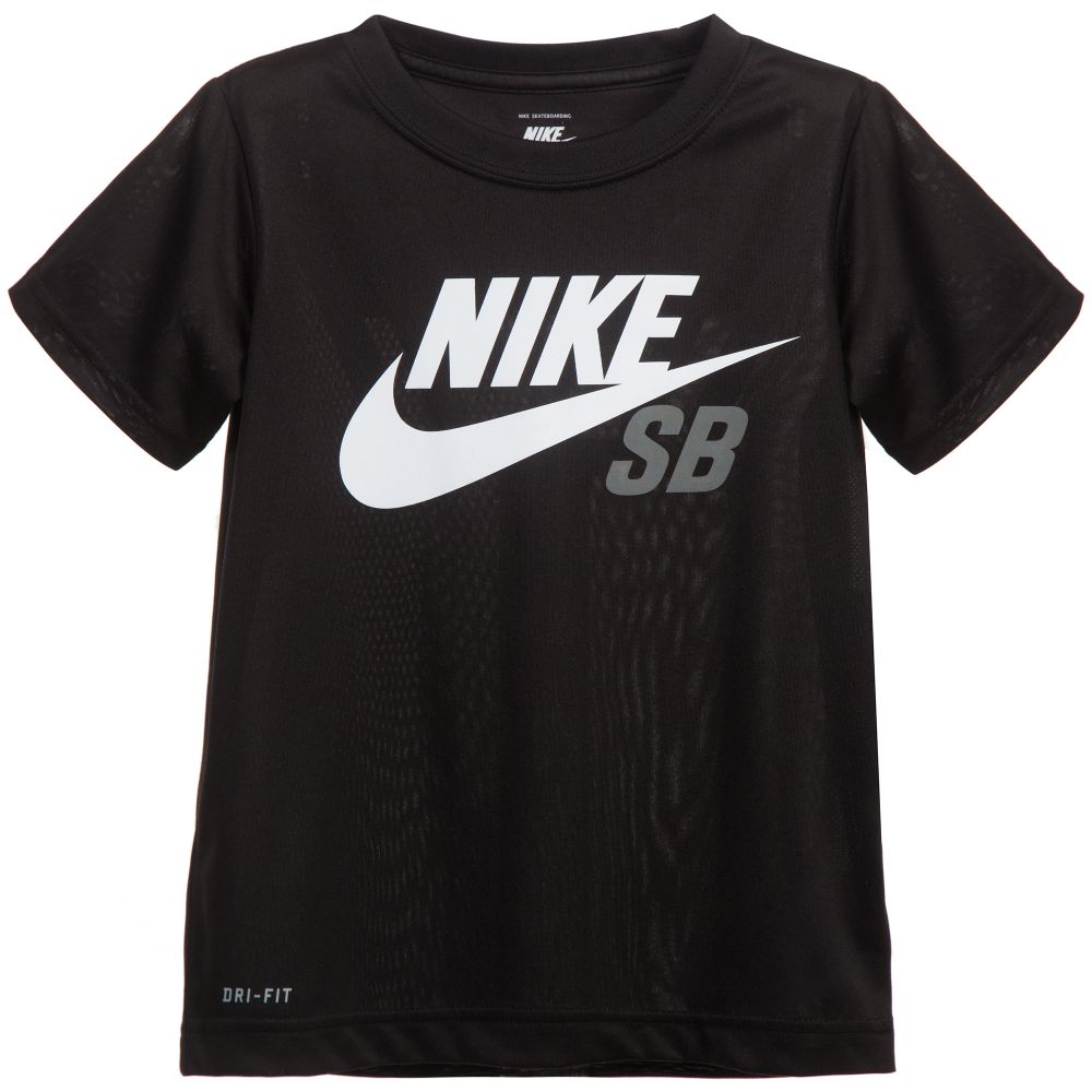 Nike - Boys Black "Dri-Fit" T-shirt | Outlet