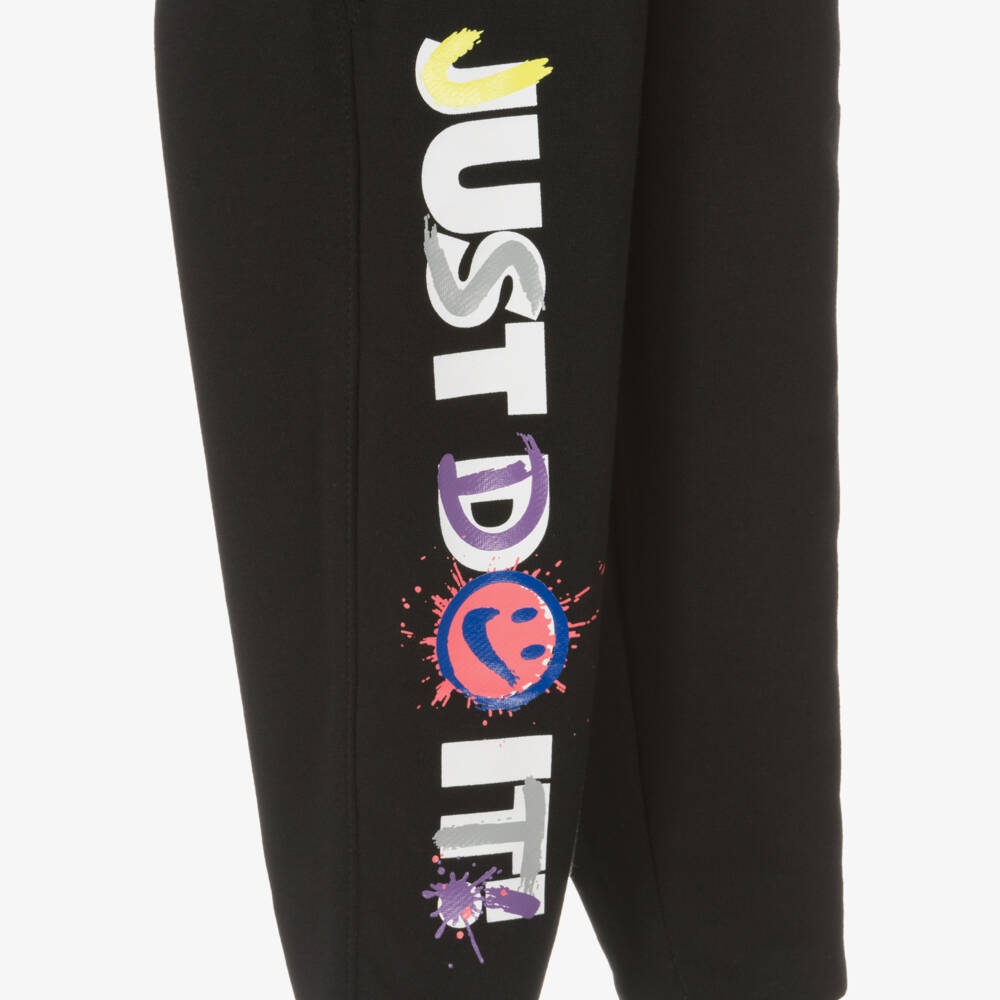 Nike-Boys Black Logo Cotton Joggers | Childrensalon Outlet