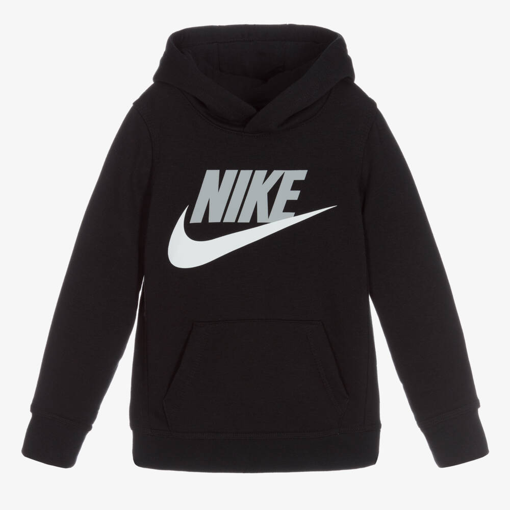 Nike-Boys Black Logo Hoodie | Childrensalon Outlet