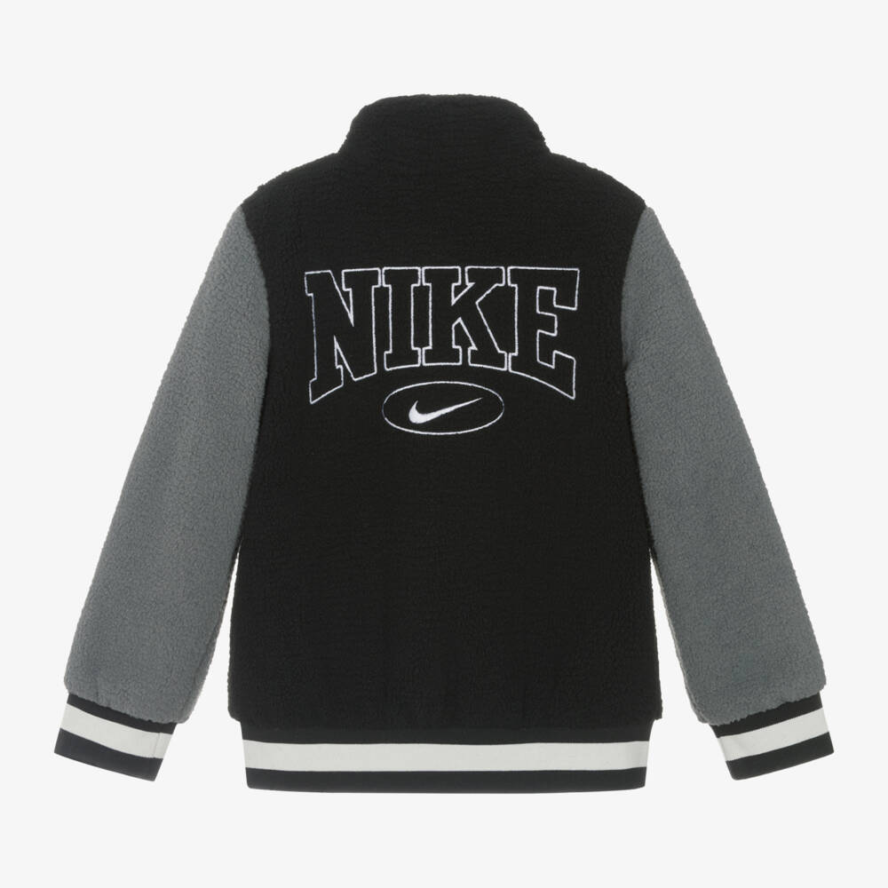 Nike-Boys Black Sherpa Fleece Jacket | Childrensalon Outlet