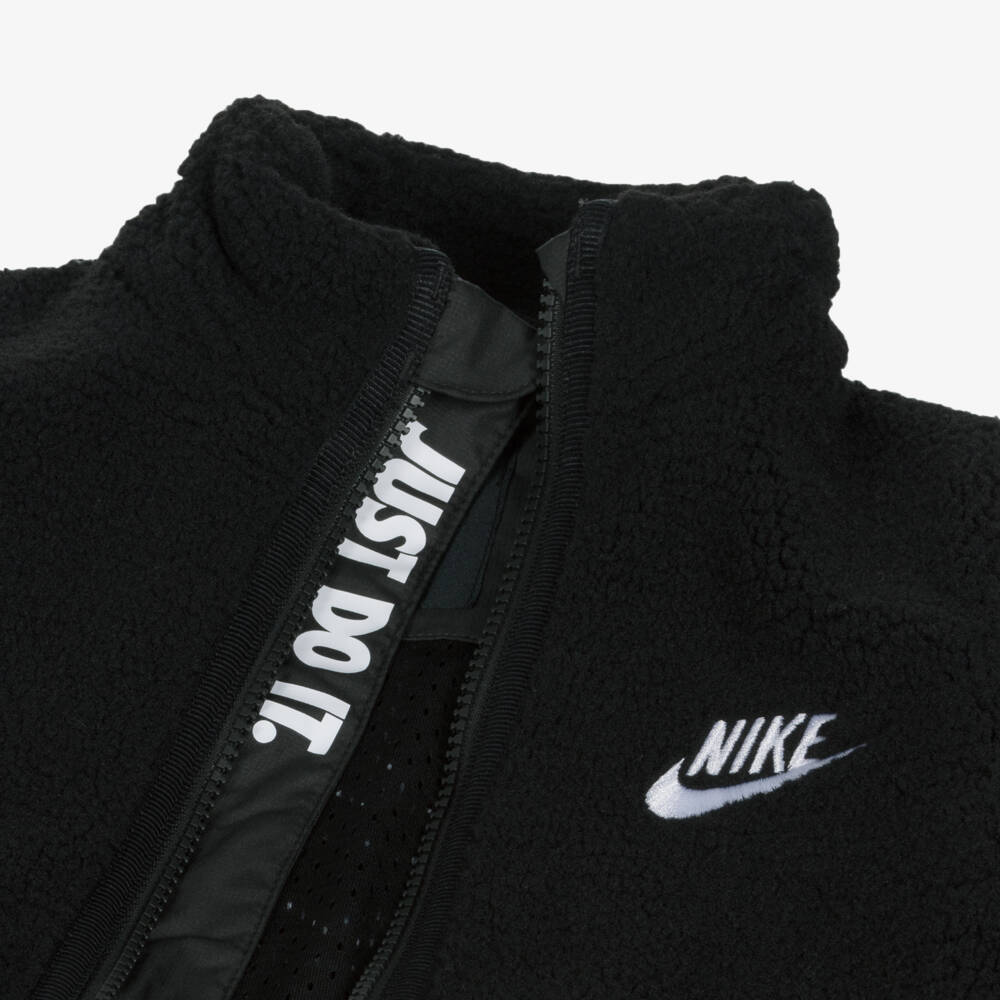 Nike-Boys Black Sherpa Fleece Jacket | Childrensalon Outlet