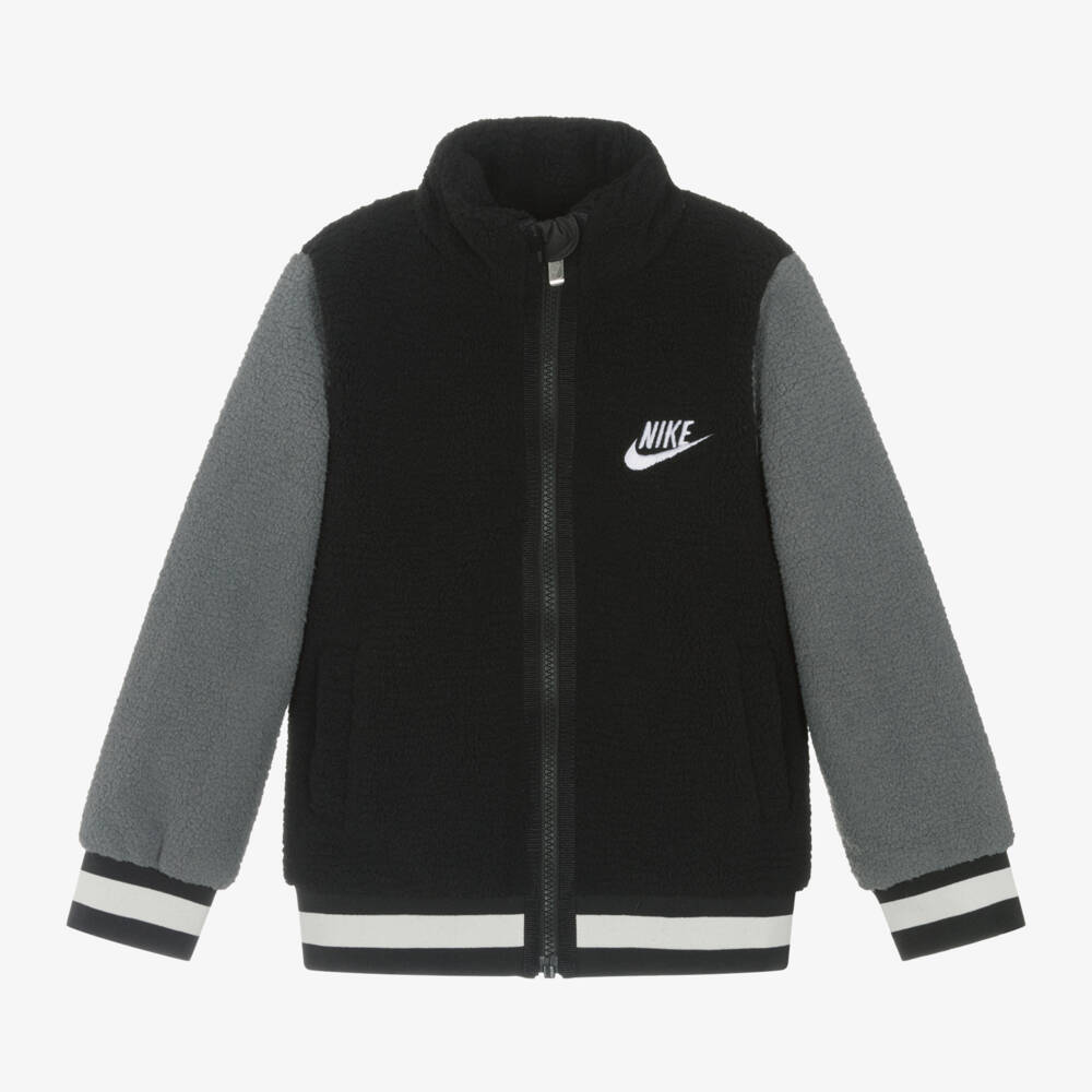 Nike-Boys Black Sherpa Fleece Jacket | Childrensalon Outlet