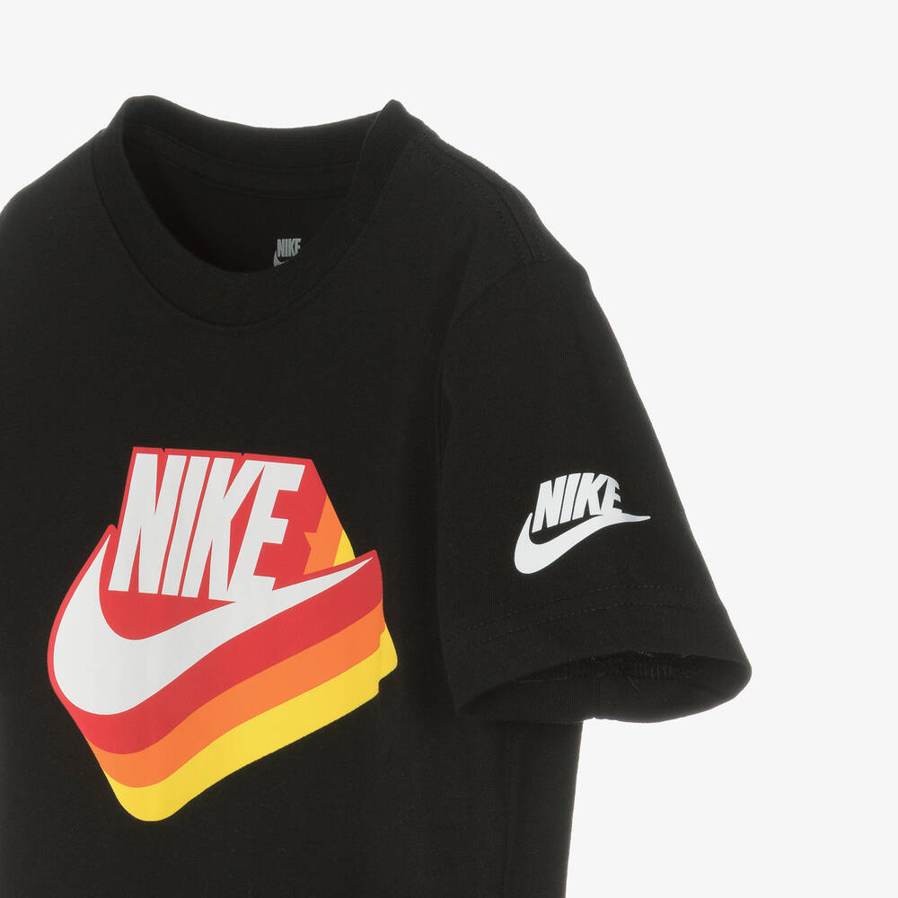 Nike-Boys Black Swoosh T-Shirt | Childrensalon Outlet