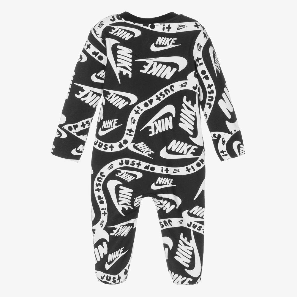 Nike Boys Black White Cotton Babygrow