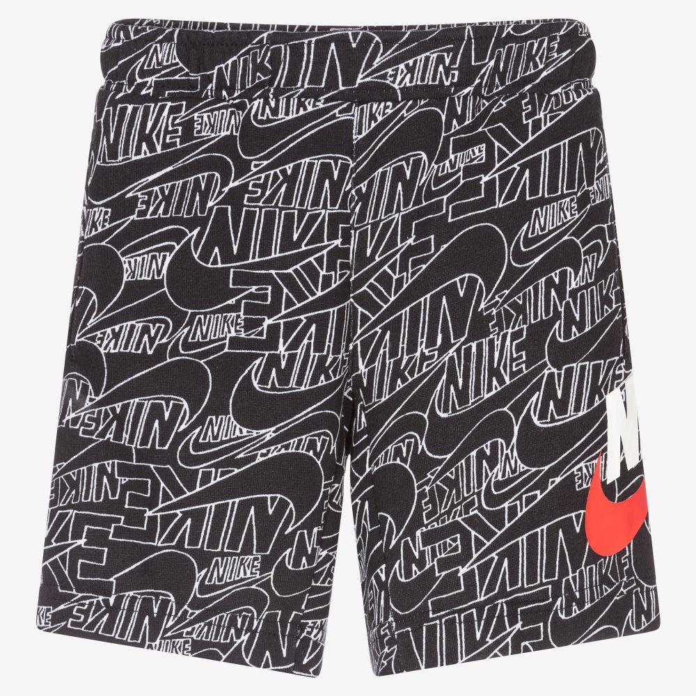 Nike - Boys Black & White Logo Shorts | Childrensalon