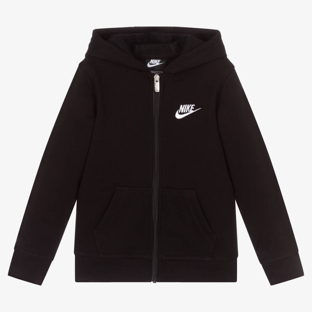 Nike-Boys Black Zip-Up Hooded Top | Childrensalon Outlet