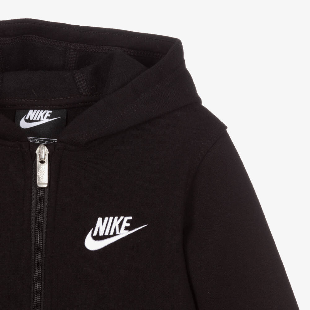Nike-Boys Black Zip-Up Hooded Top | Childrensalon Outlet