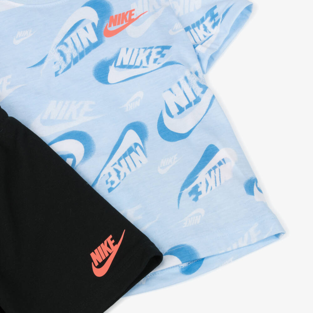 Nike-طقم أولاد أزرق وأسود بشعار | Childrensalon Outlet