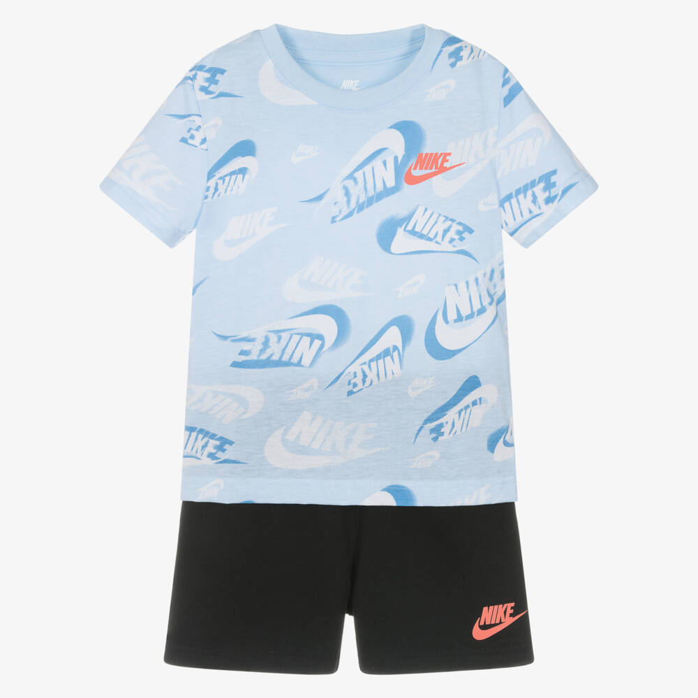 Nike-Boys Blue & Black Logo Outfit | Childrensalon Outlet