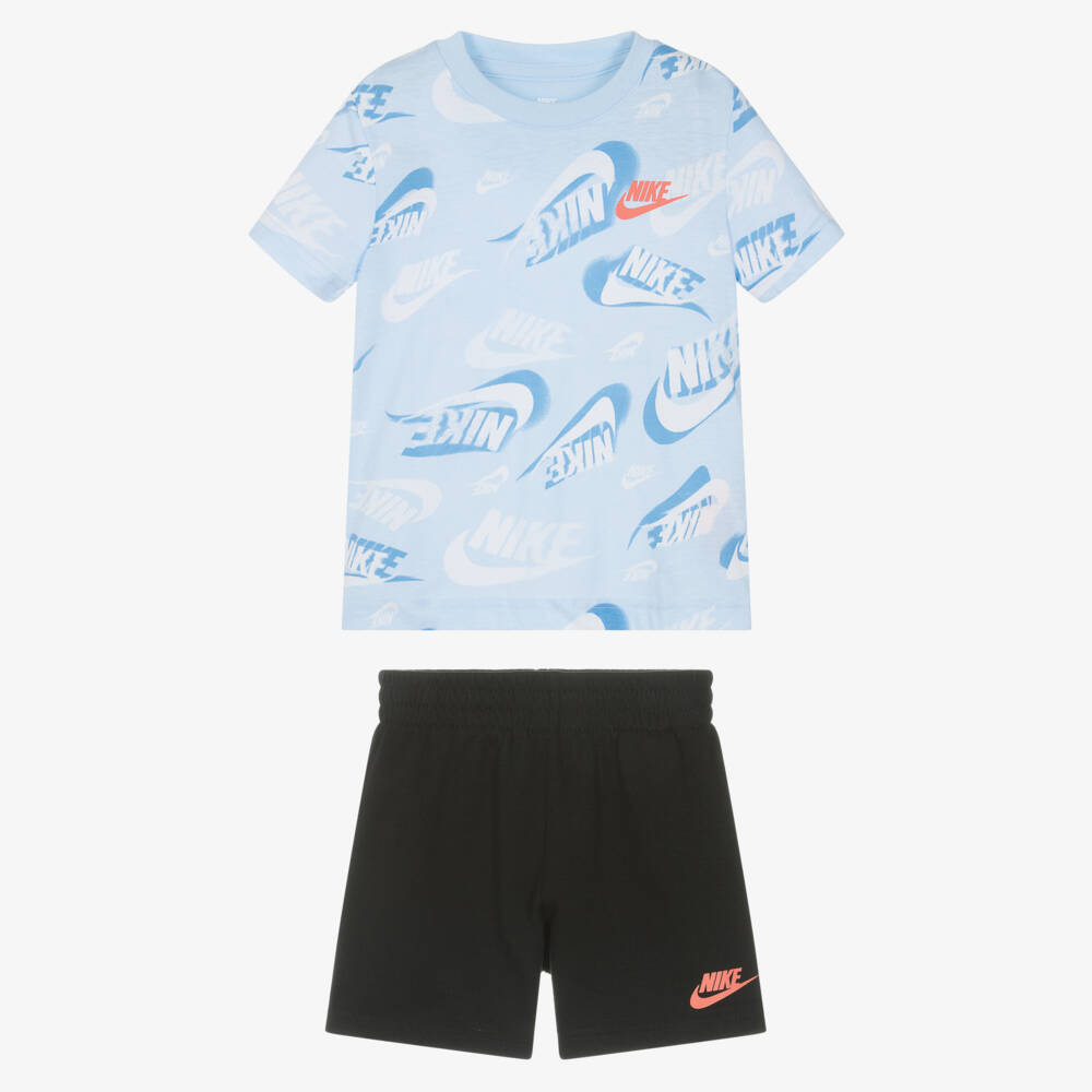 Nike-طقم أولاد أزرق وأسود بشعار | Childrensalon Outlet