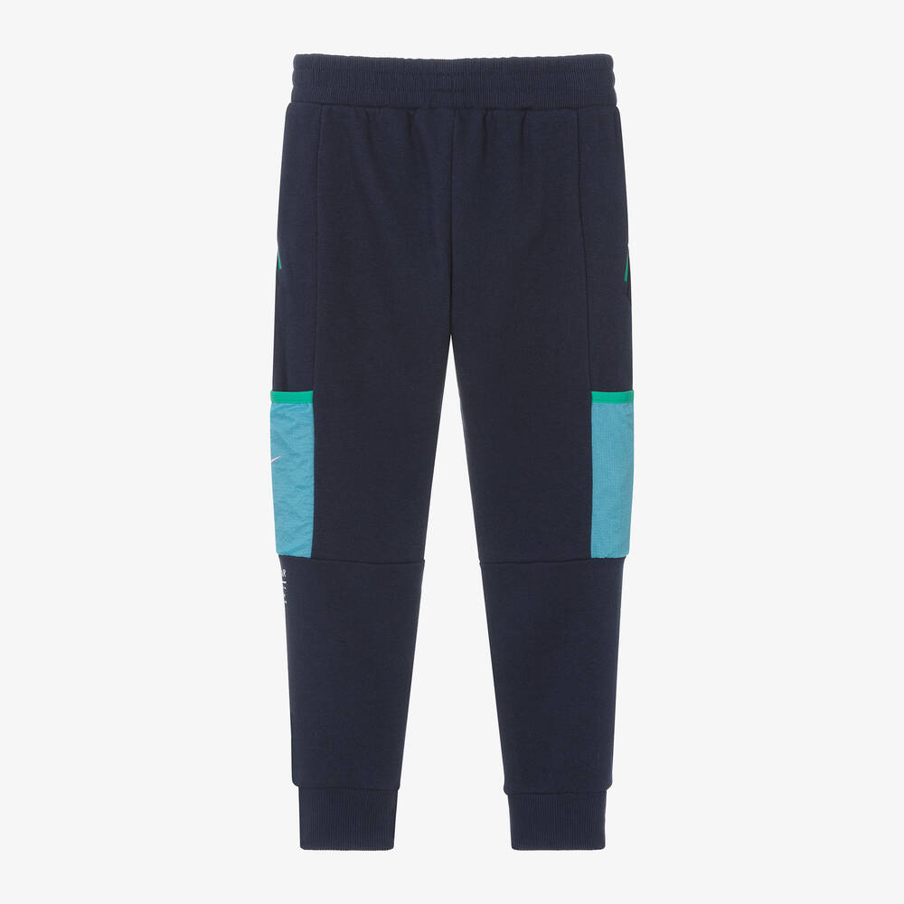 Nike-Boys Blue Cotton Pocket Joggers | Childrensalon Outlet