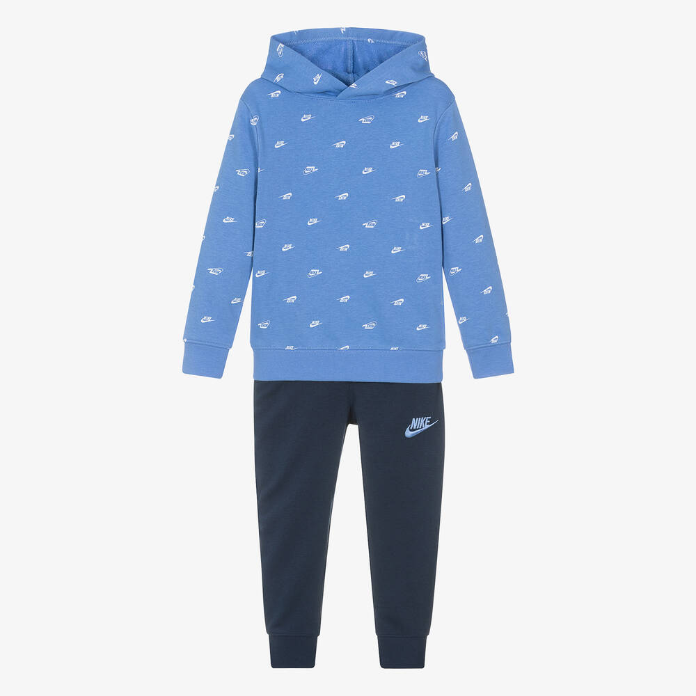 Nike - بدلة رياضية قطن جيرسي لون أزرق للأولاد | Childrensalon