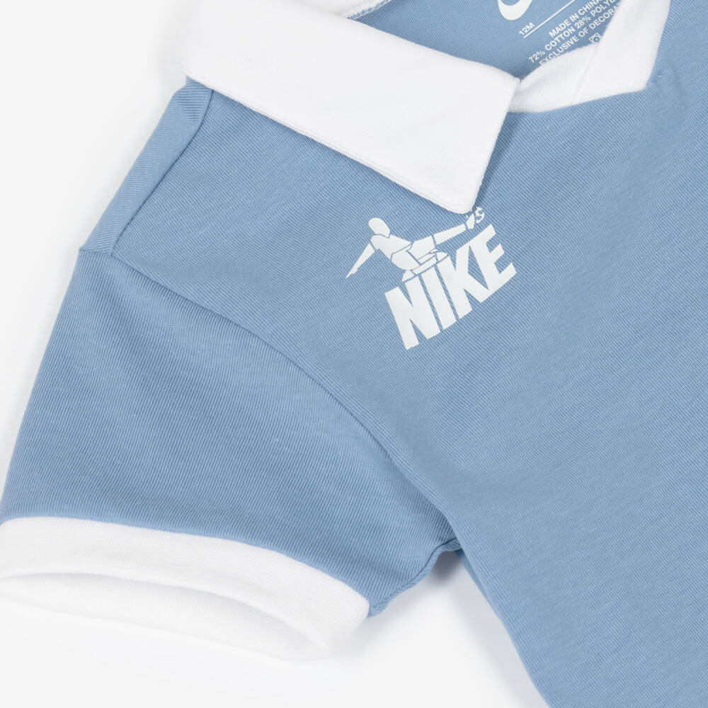 Nike-Boys Blue & Grey Goal Mode Shorts Set | Childrensalon Outlet