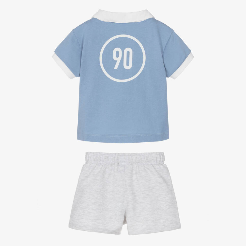 Nike-Boys Blue & Grey Goal Mode Shorts Set | Childrensalon Outlet