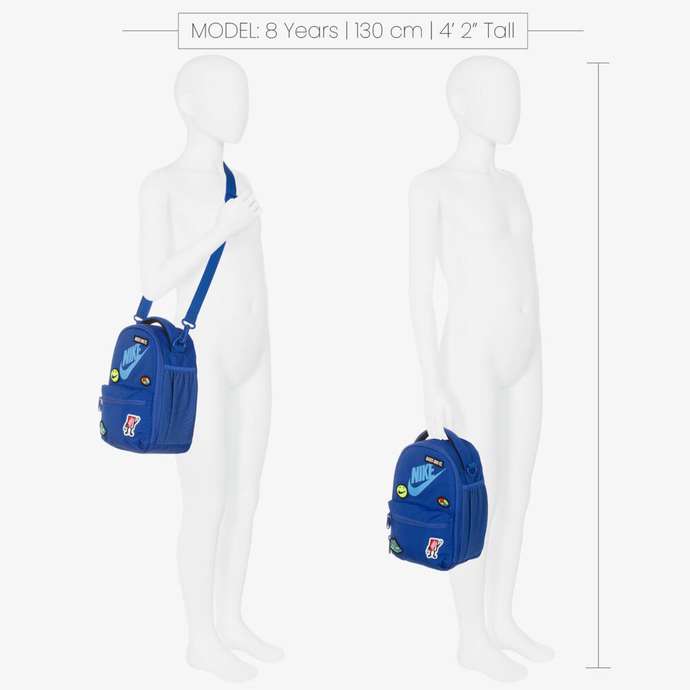 Nike-Boys Blue Logo Patch Lunch Bag (27cm) | Childrensalon Outlet