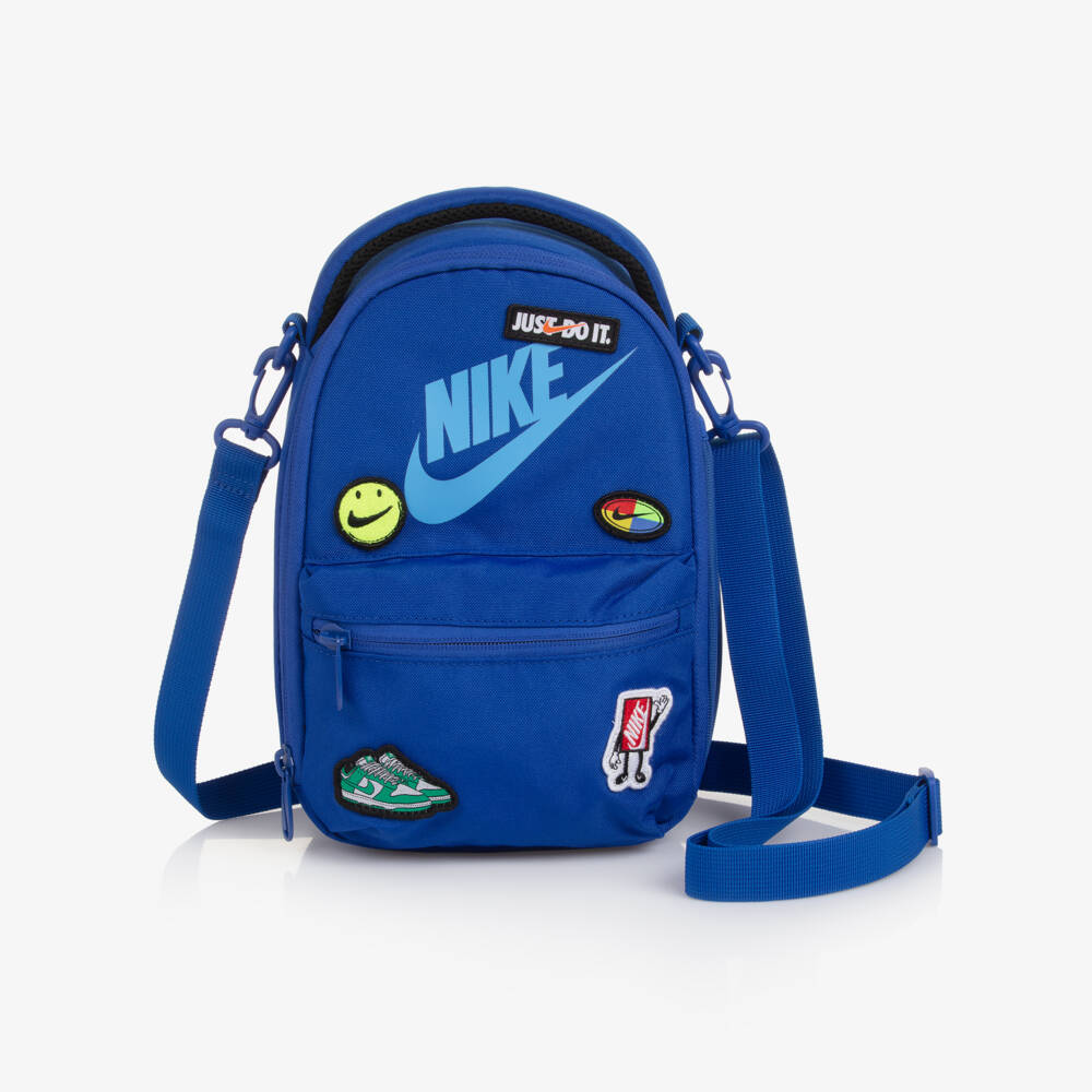 Nike-Boys Blue Logo Patch Lunch Bag (27cm) | Childrensalon Outlet