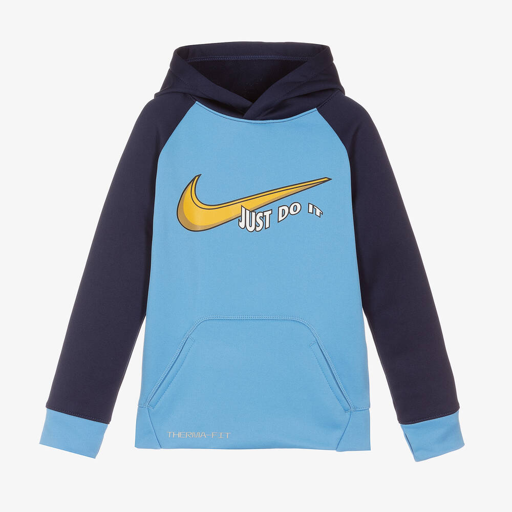 Nike - Boys Blue Sports Logo Hoodie | Childrensalon