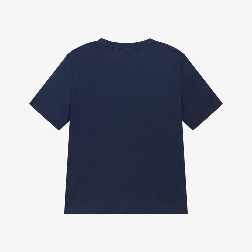 Nike-Boys Blue Swoosh & Football Logo T-Shirt | Childrensalon Outlet