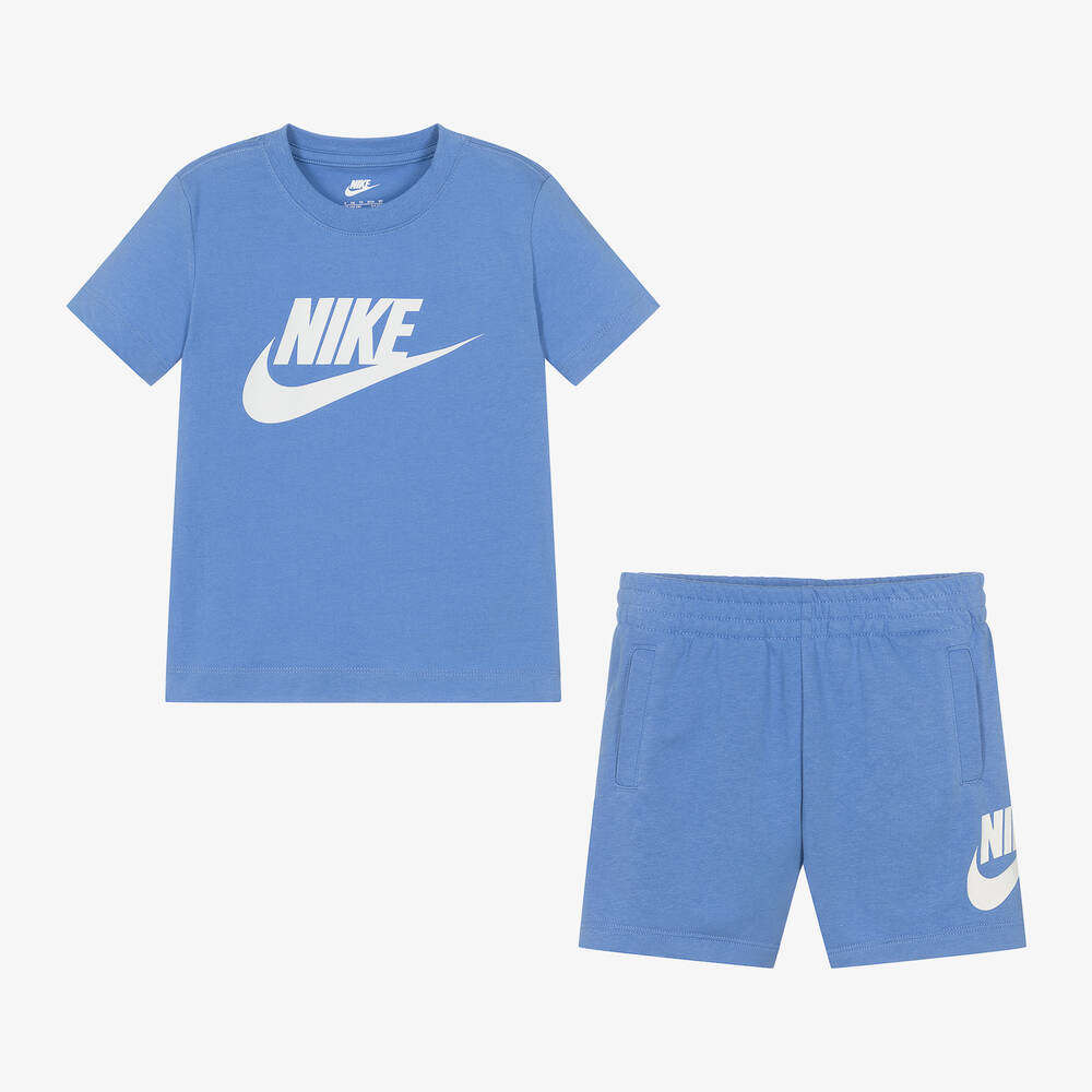 Nike Boys Blue Swoosh Shorts Set