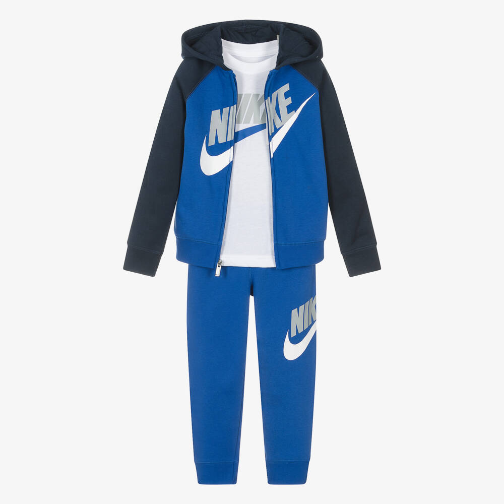 Nike-Boys Blue Swoosh Tracksuit Set | Childrensalon Outlet