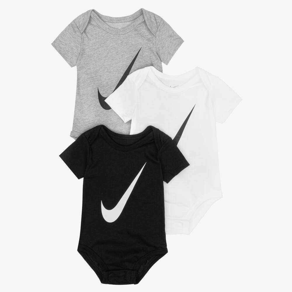 Nike-Boys Cotton Logo Bodyvests (3 Pack) | Childrensalon Outlet