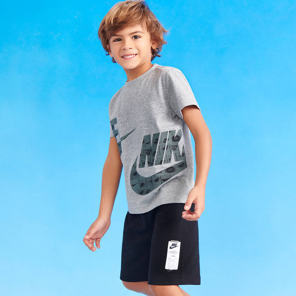 Nike-Boys Grey & Black Shorts Set | Childrensalon Outlet