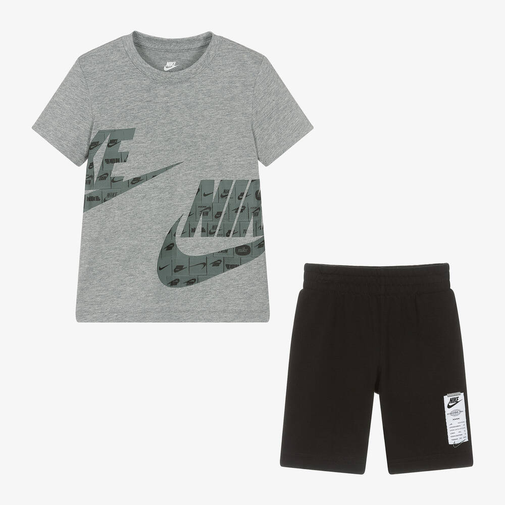 Nike-Boys Grey & Black Shorts Set | Childrensalon Outlet