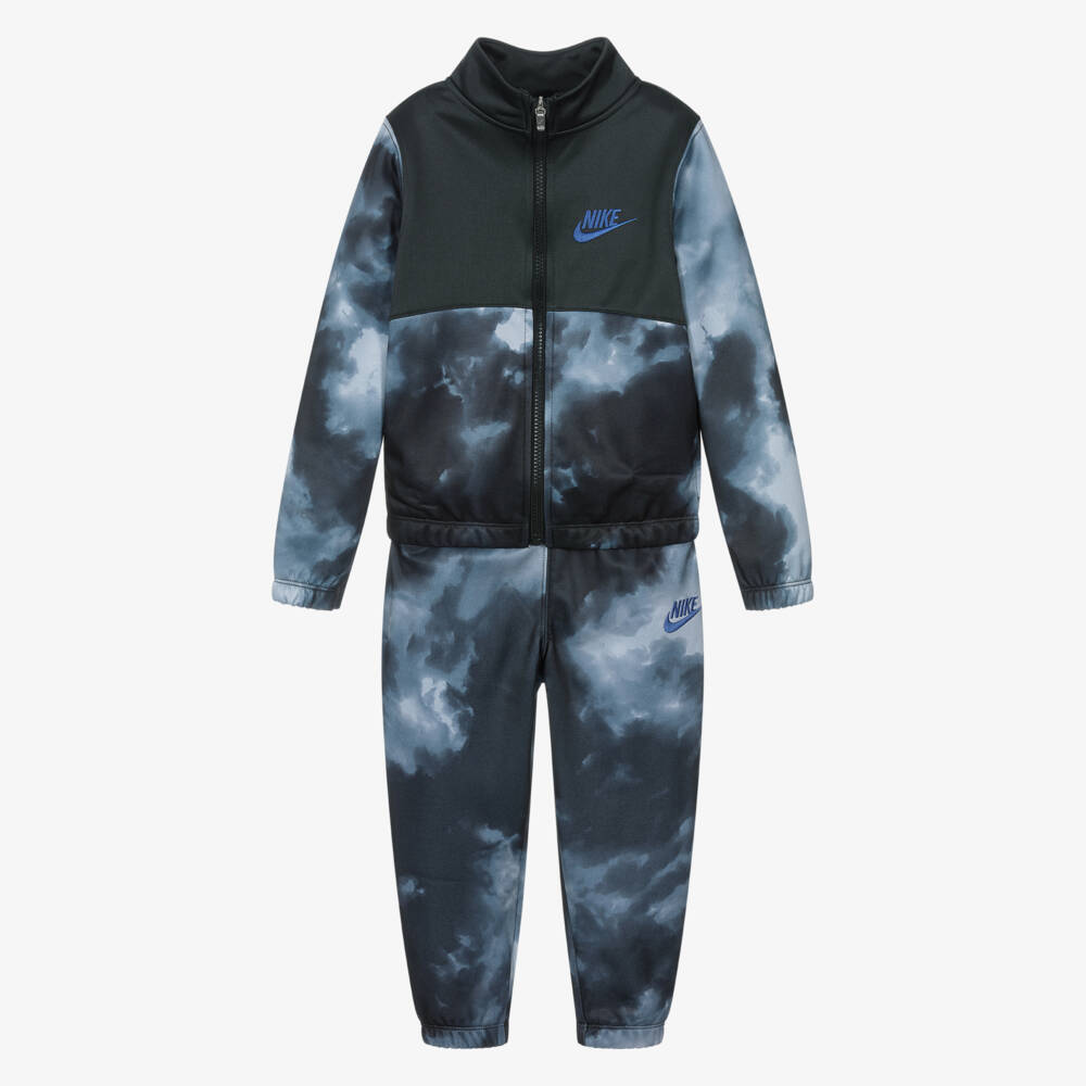 Nike-Boys Grey & Blue Tracksuit with Stand-Up Collar | Childrensalon Outlet