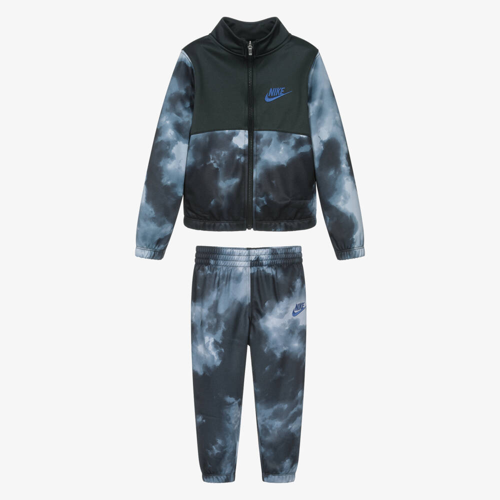 Nike-Boys Grey & Blue Tracksuit with Stand-Up Collar | Childrensalon Outlet