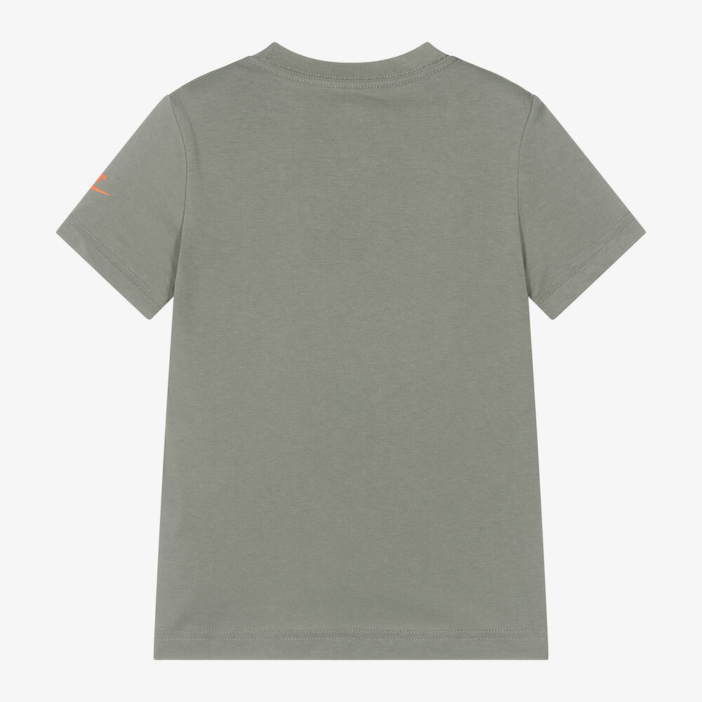 Nike-Boys Grey Cotton Swoosh T-Shirt | Childrensalon Outlet