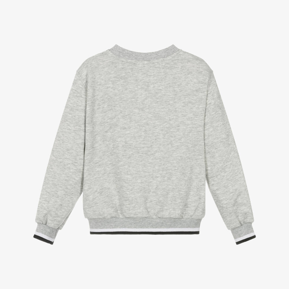Nike-Boys Grey Graphic Cotton Jumper | Childrensalon Outlet