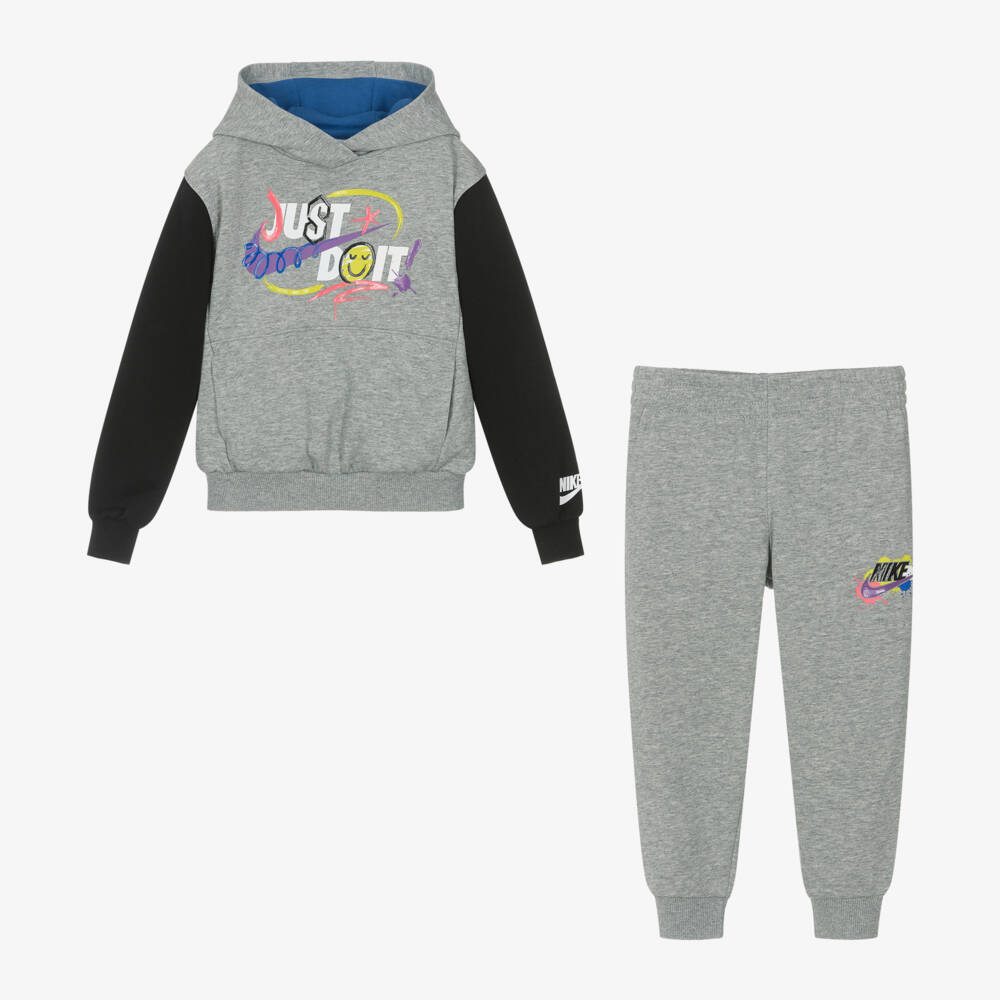 Nike-Boys Grey Logo Hoodie Set | Childrensalon Outlet