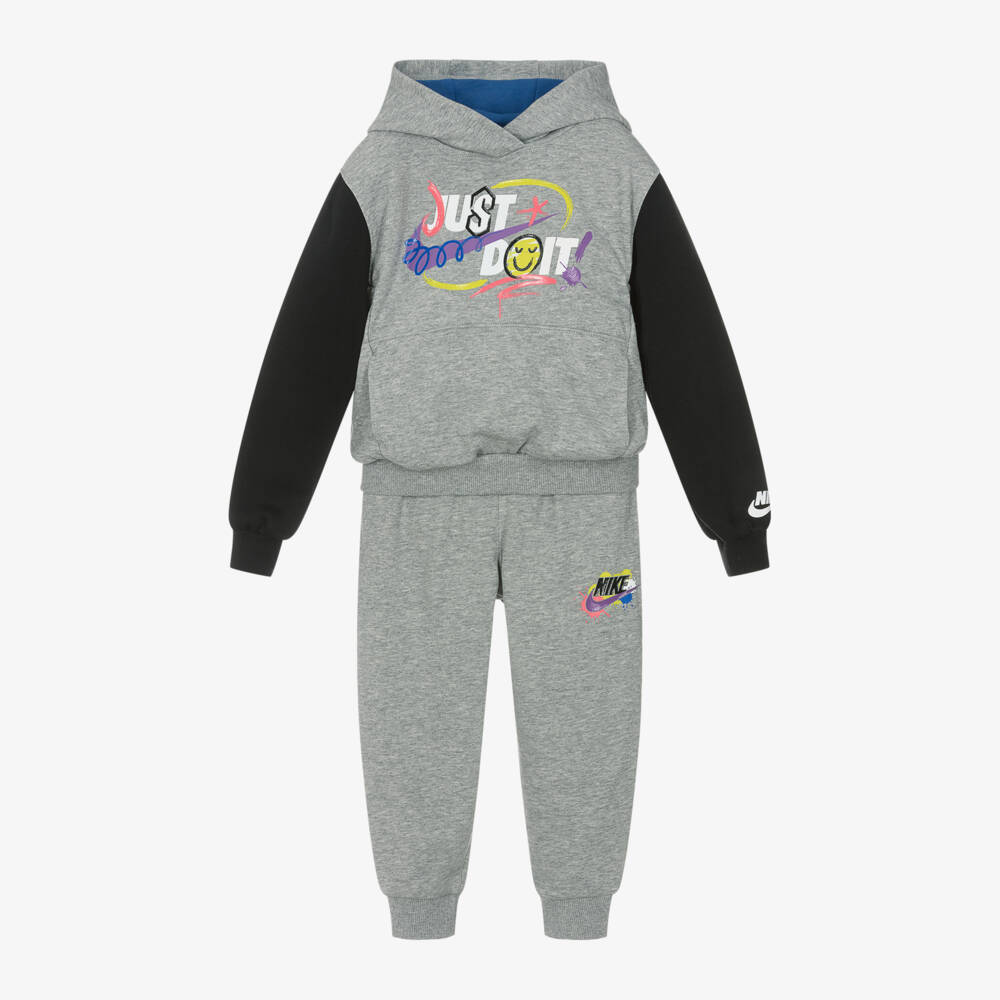 Nike-بدلة رياضية قطن لون رمادي للأولاد | Childrensalon Outlet
