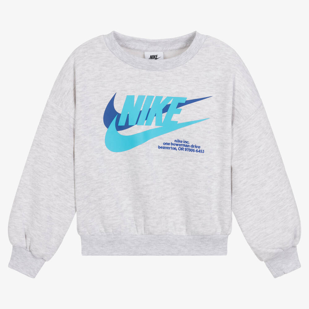 Nike - Boys Grey Logo Sweatshirt | Childrensalon
