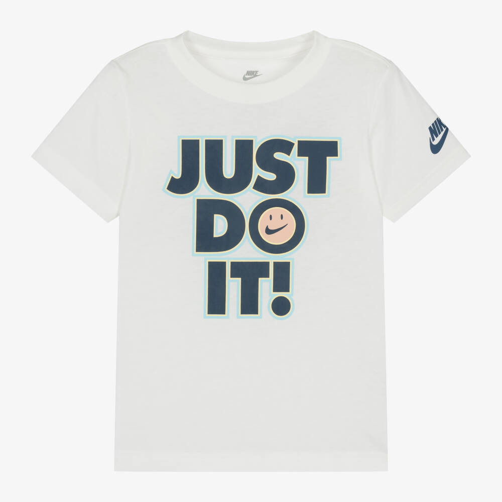 Nike-Boys Ivory Cotton Logo Tee | Childrensalon Outlet