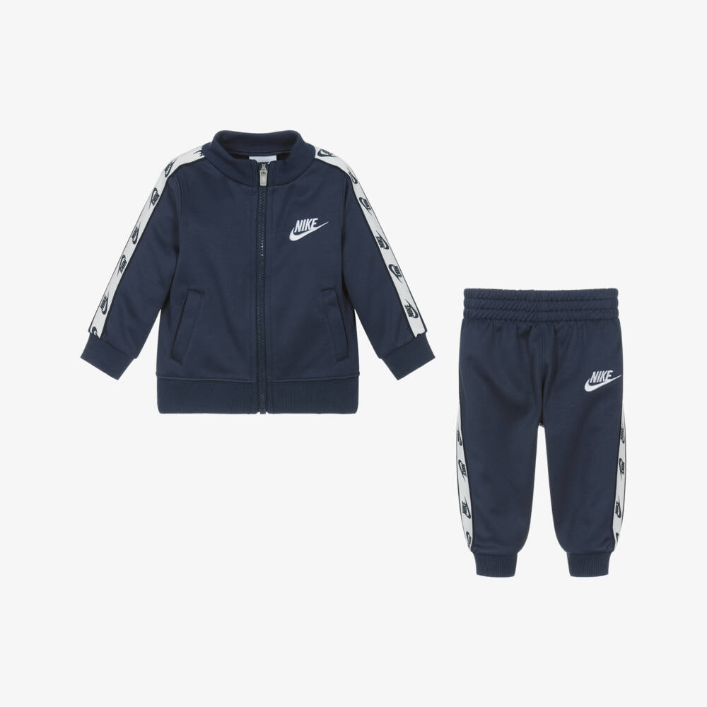 Nike-Boys Navy Blue Logo Tape Tracksuit | Childrensalon Outlet