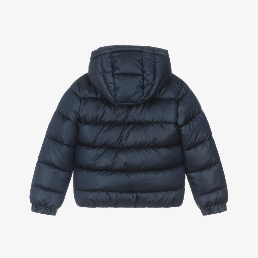 Nike-Boys Navy Blue Puffer Jacker with Embroidered Swoosh Logo | Childrensalon Outlet
