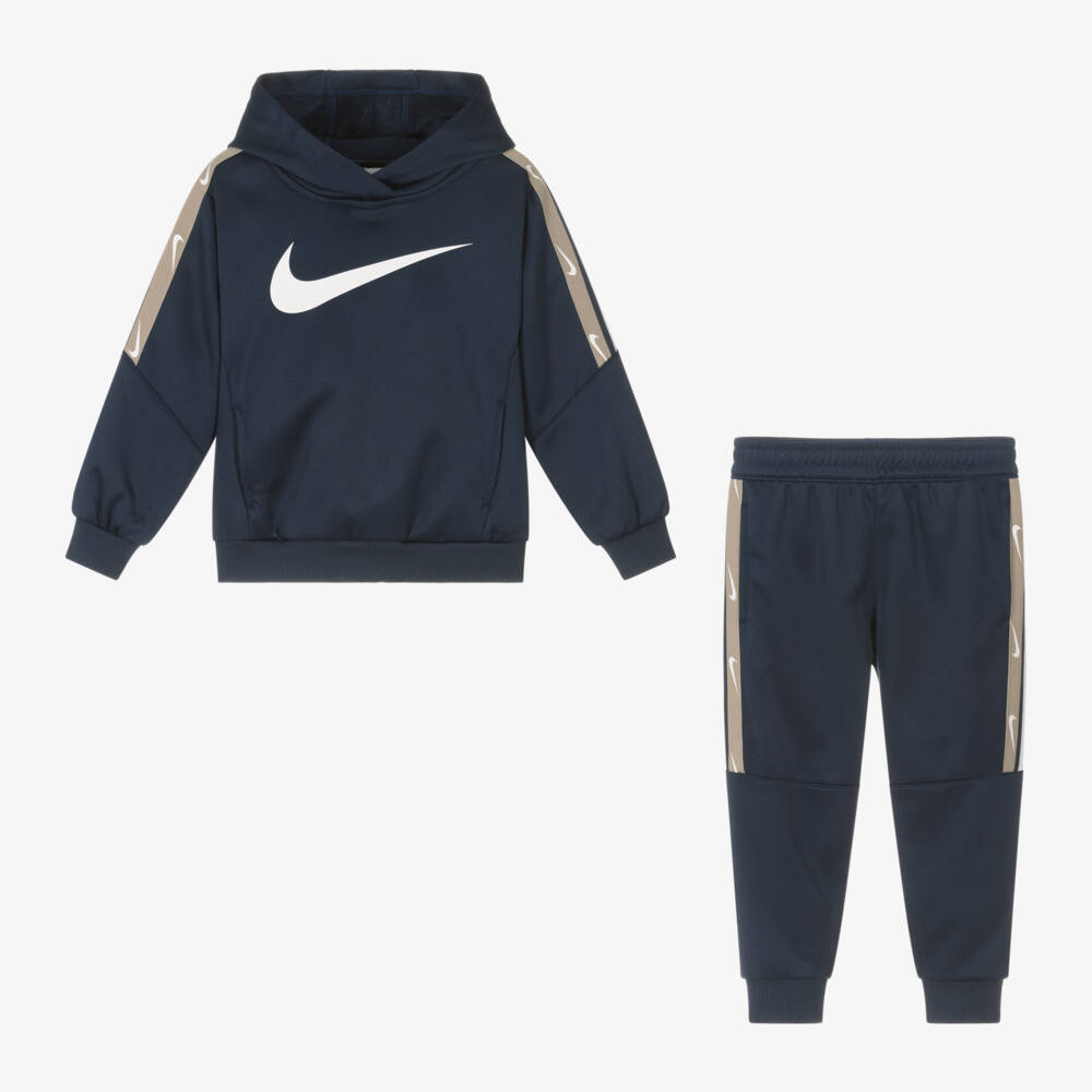 Nike-Boys Navy Signature Tracksuit Set | Childrensalon Outlet