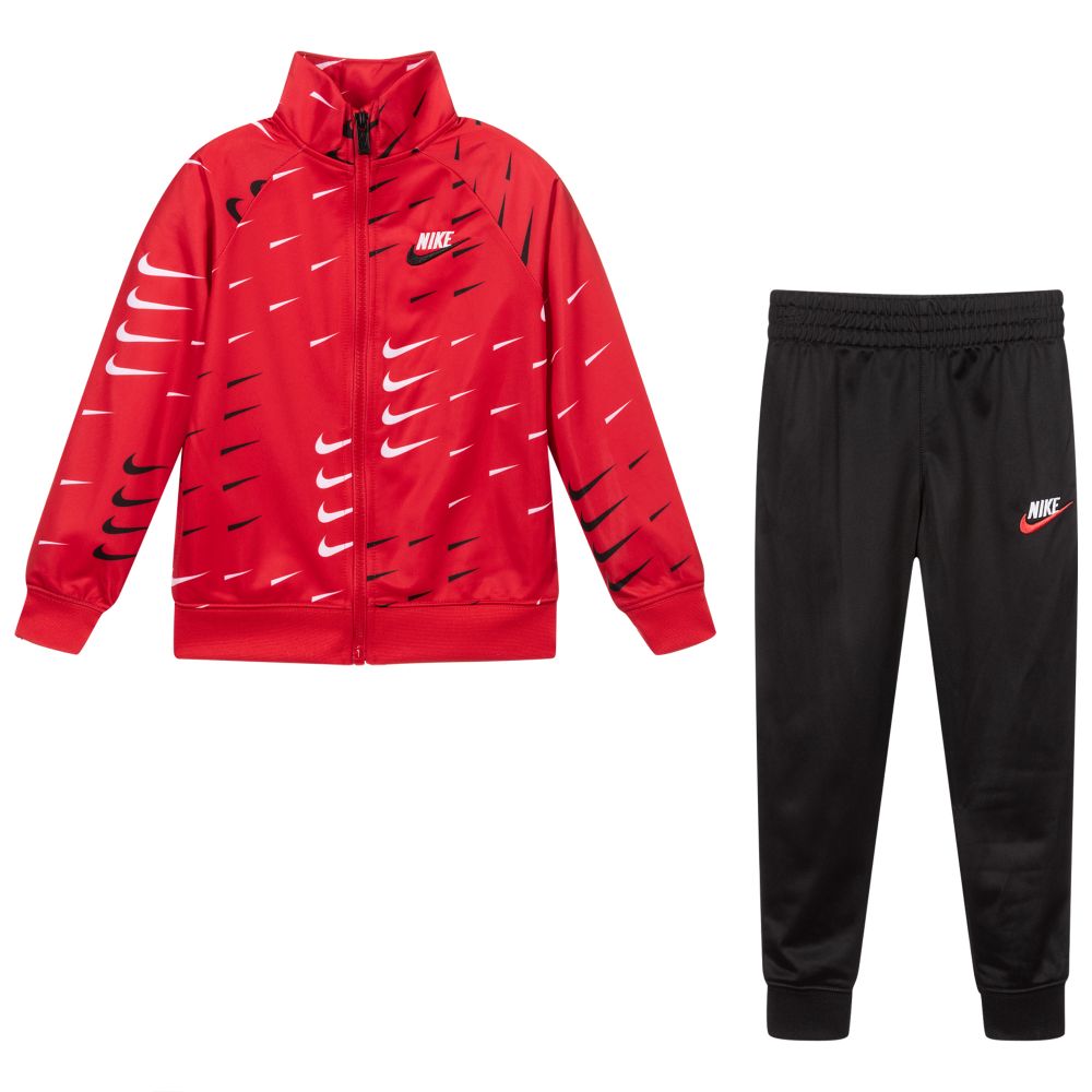 Nike red hotsell checkered tracksuit