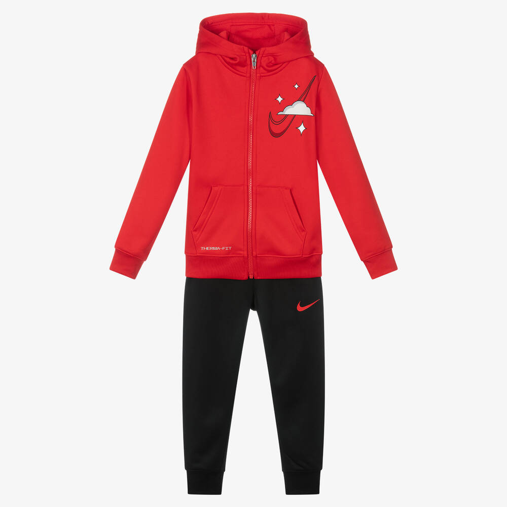 Nike - تراكسوت جيرسي لون أحمر وأسود للأولاد | Childrensalon