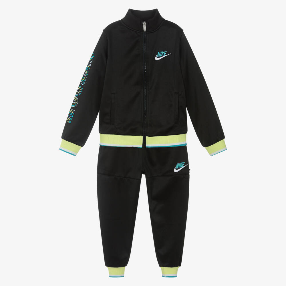 Nike-Boys Sleek Black Logo Tracksuit | Childrensalon Outlet